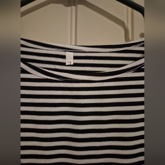 Striped Black and White Women's Dress - Picture 2 of 6